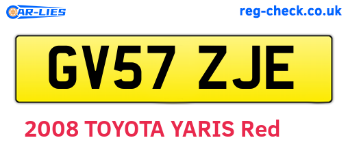 GV57ZJE are the vehicle registration plates.