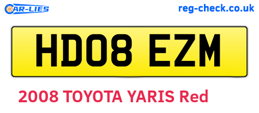 HD08EZM are the vehicle registration plates.