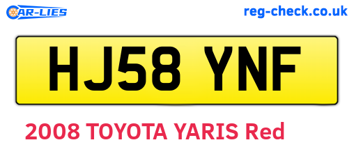 HJ58YNF are the vehicle registration plates.