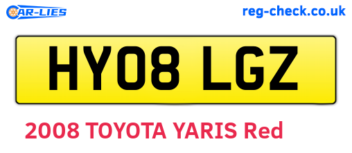 HY08LGZ are the vehicle registration plates.