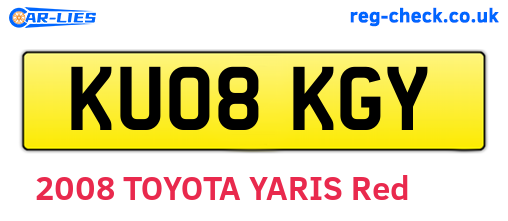 KU08KGY are the vehicle registration plates.