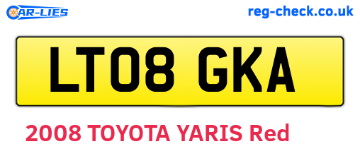 LT08GKA are the vehicle registration plates.