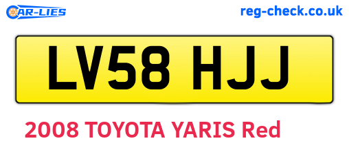 LV58HJJ are the vehicle registration plates.