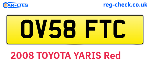OV58FTC are the vehicle registration plates.