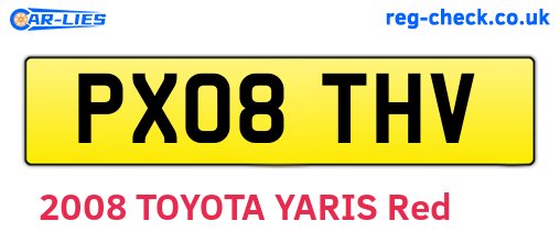 PX08THV are the vehicle registration plates.