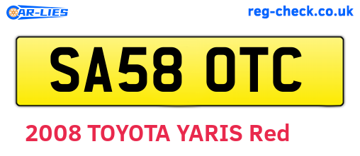 SA58OTC are the vehicle registration plates.