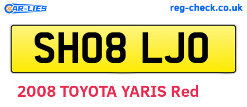 SH08LJO are the vehicle registration plates.