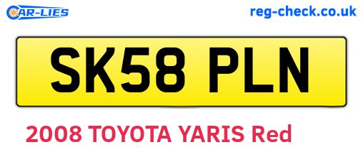 SK58PLN are the vehicle registration plates.