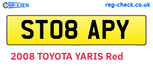 ST08APY are the vehicle registration plates.
