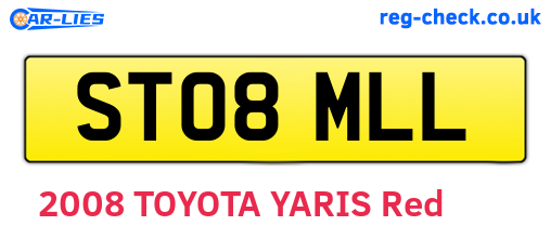 ST08MLL are the vehicle registration plates.