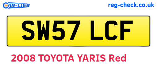 SW57LCF are the vehicle registration plates.