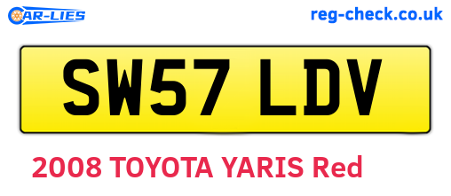 SW57LDV are the vehicle registration plates.