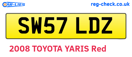 SW57LDZ are the vehicle registration plates.
