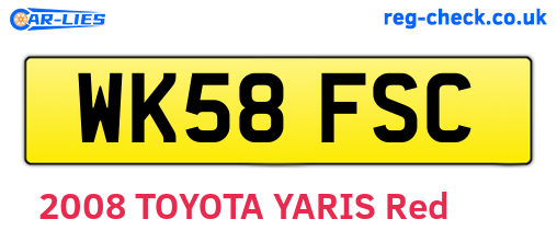 WK58FSC are the vehicle registration plates.
