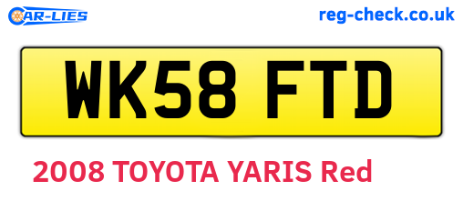 WK58FTD are the vehicle registration plates.