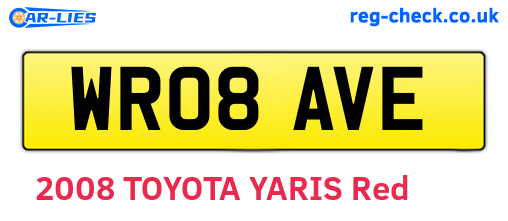WR08AVE are the vehicle registration plates.