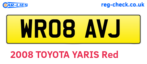 WR08AVJ are the vehicle registration plates.