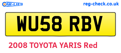 WU58RBV are the vehicle registration plates.