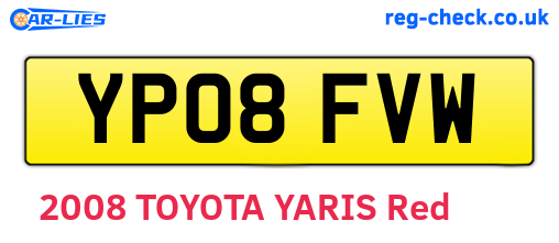 YP08FVW are the vehicle registration plates.