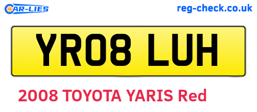 YR08LUH are the vehicle registration plates.