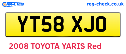 YT58XJO are the vehicle registration plates.