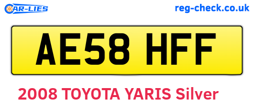 AE58HFF are the vehicle registration plates.