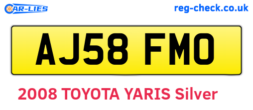 AJ58FMO are the vehicle registration plates.