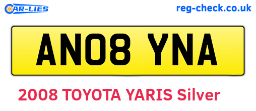 AN08YNA are the vehicle registration plates.