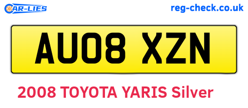AU08XZN are the vehicle registration plates.