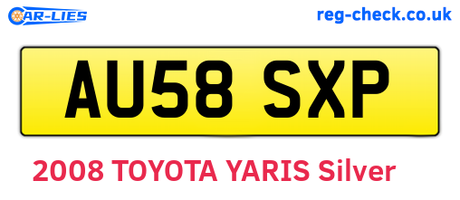 AU58SXP are the vehicle registration plates.
