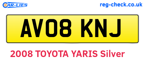 AV08KNJ are the vehicle registration plates.