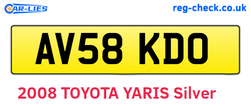 AV58KDO are the vehicle registration plates.