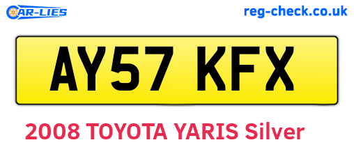 AY57KFX are the vehicle registration plates.