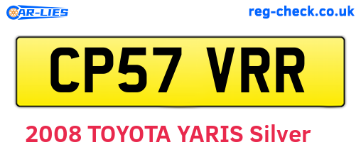 CP57VRR are the vehicle registration plates.