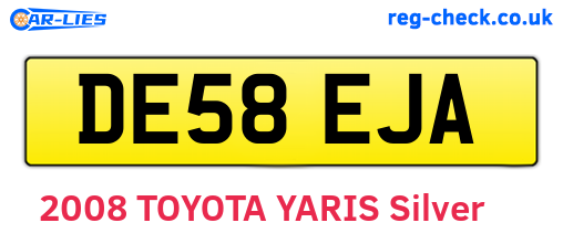 DE58EJA are the vehicle registration plates.