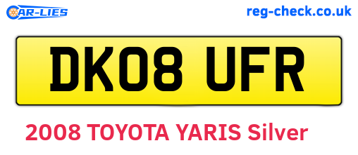 DK08UFR are the vehicle registration plates.