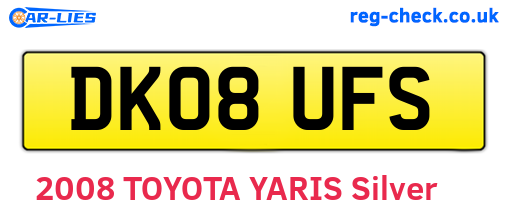 DK08UFS are the vehicle registration plates.