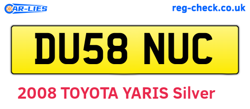 DU58NUC are the vehicle registration plates.