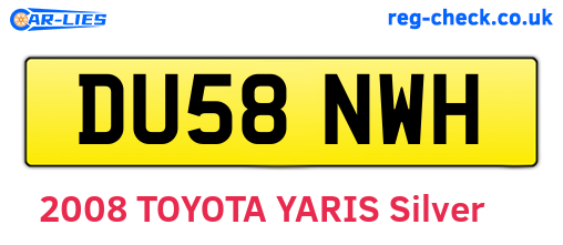 DU58NWH are the vehicle registration plates.