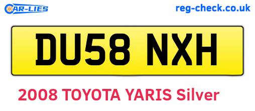 DU58NXH are the vehicle registration plates.