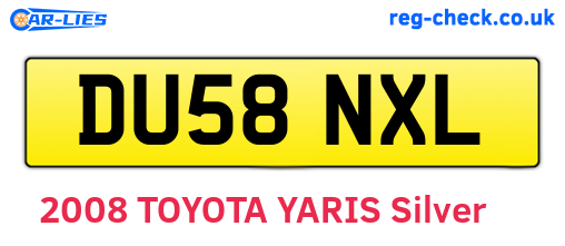 DU58NXL are the vehicle registration plates.