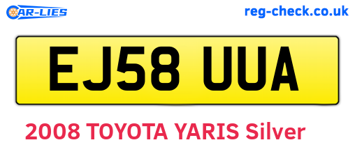 EJ58UUA are the vehicle registration plates.
