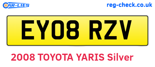 EY08RZV are the vehicle registration plates.