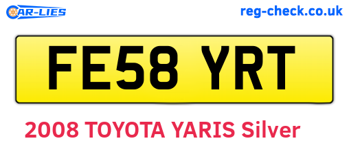 FE58YRT are the vehicle registration plates.