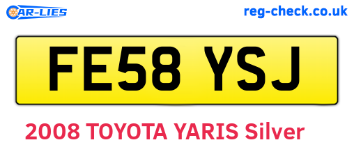 FE58YSJ are the vehicle registration plates.