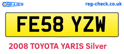 FE58YZW are the vehicle registration plates.