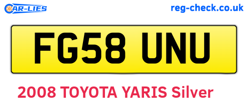 FG58UNU are the vehicle registration plates.