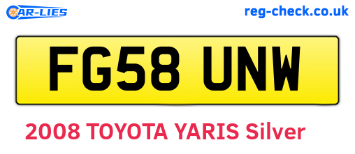 FG58UNW are the vehicle registration plates.