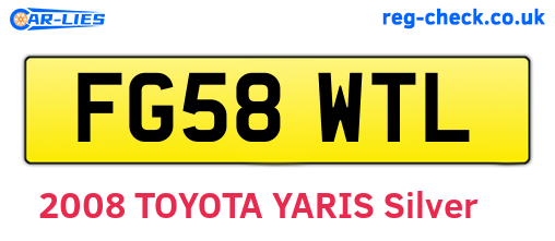 FG58WTL are the vehicle registration plates.