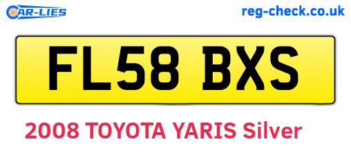 FL58BXS are the vehicle registration plates.